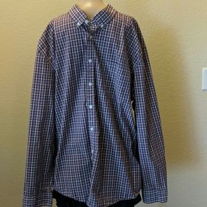 2/$20 Mens Hilfiger Red Paid LS Dress Shirt